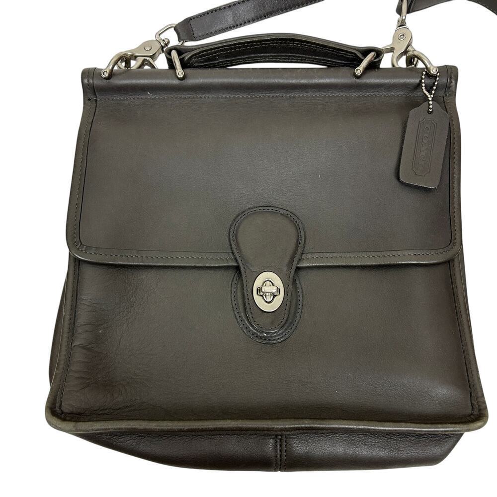 Coach Rare Vintage Stone Gray Willis Leather Satchel - Picture 2 of 8